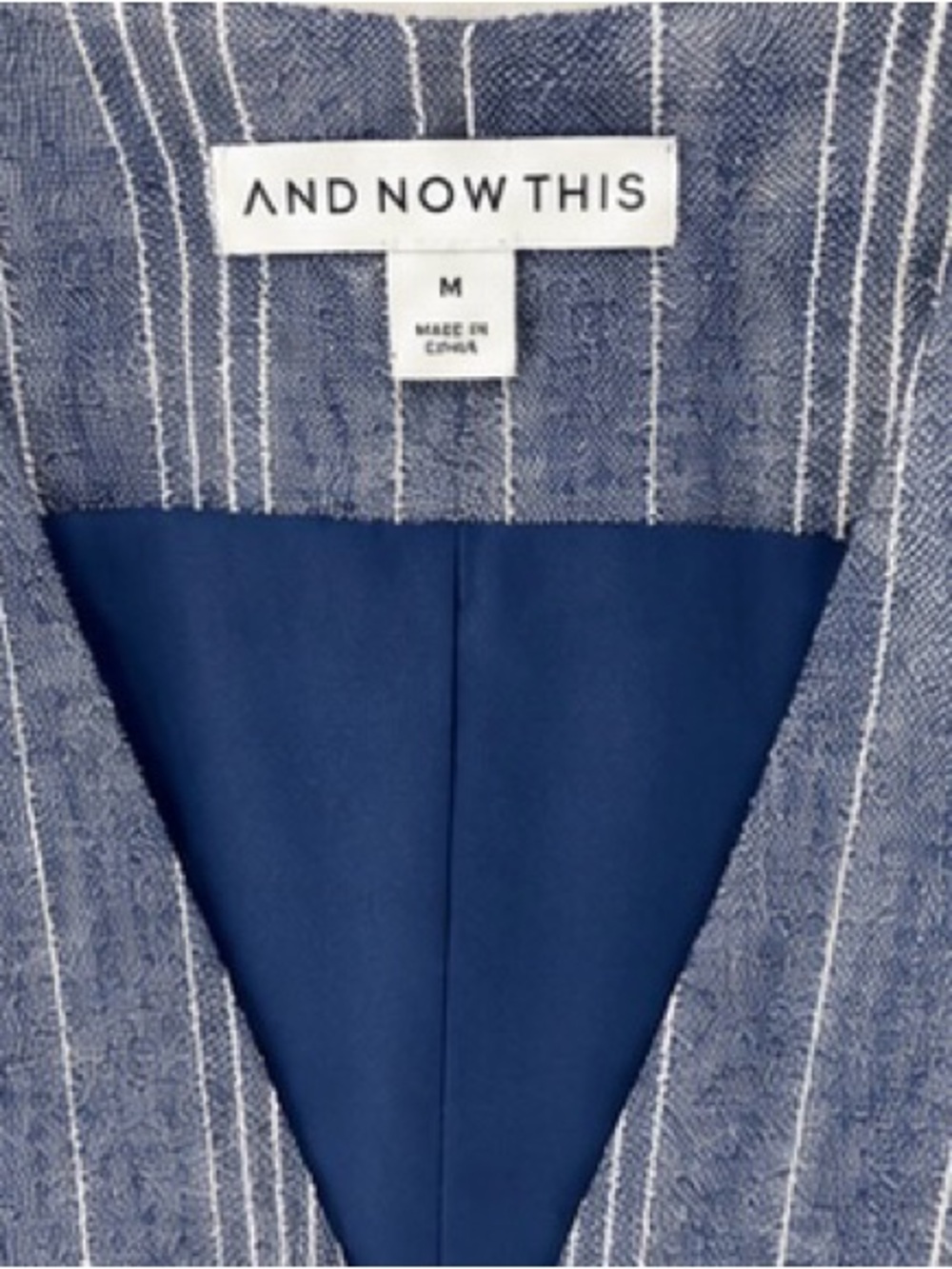 And Now This Blue Stripe Linen Blend Vest & Wide Leg Pants Set - Picture 4 of 13